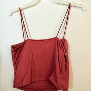 Red Spaghetti Strap Crop Top